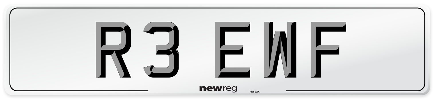 R3 EWF Number Plate from New Reg